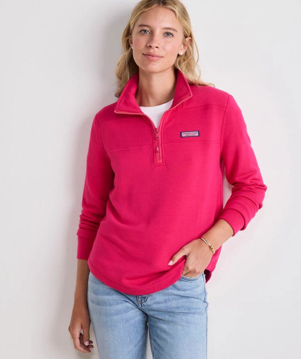 Vineyard Vines Dreamcloth Relaxed Shep Pullover Sweatshirt Charm Pink S NWT